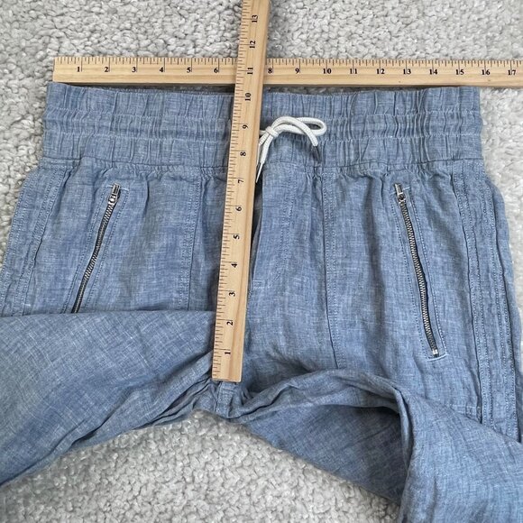 Athleta Cabo Linen Wide Leg Pants Chambrey Blue - Picture 10 of 11